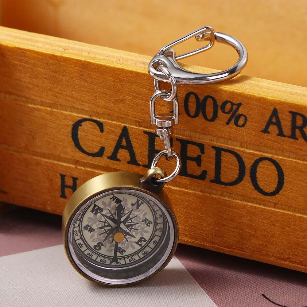 Gold Color Navigation Tools Po - огляд і ціна Compass Keychain Mini
