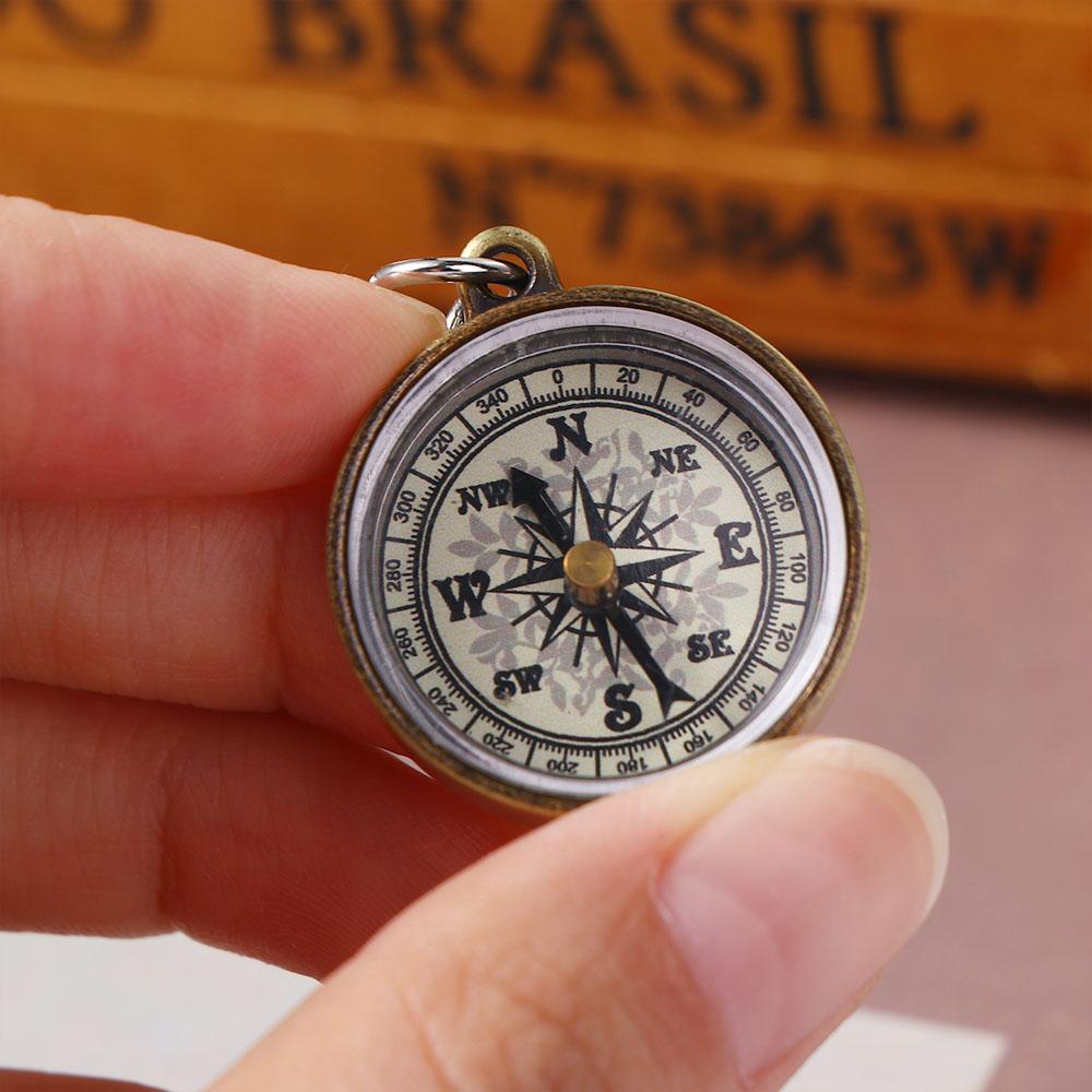 Gold Color Navigation Tools Po - огляд і ціна Compass Keychain Mini