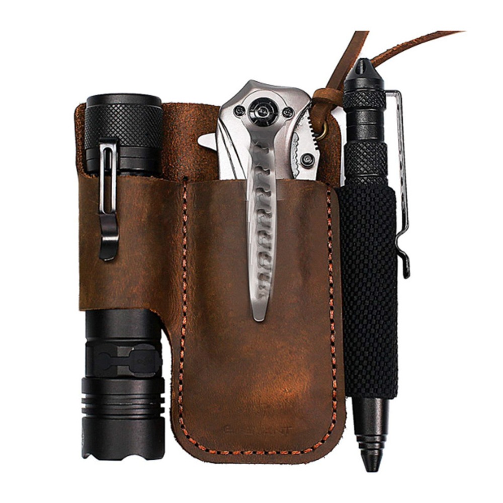Durable Cowhide Leather Multit - огляд і ціна Leather Edc. Carry Pouch