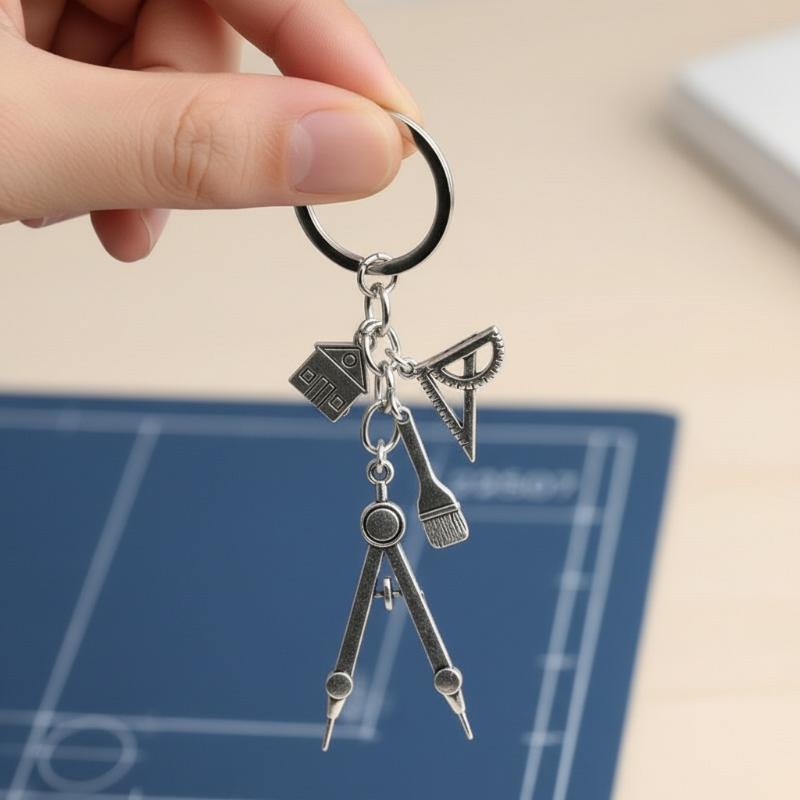 Multifunctional Silver Keychai - огляд і ціна Compass Keychain Mini