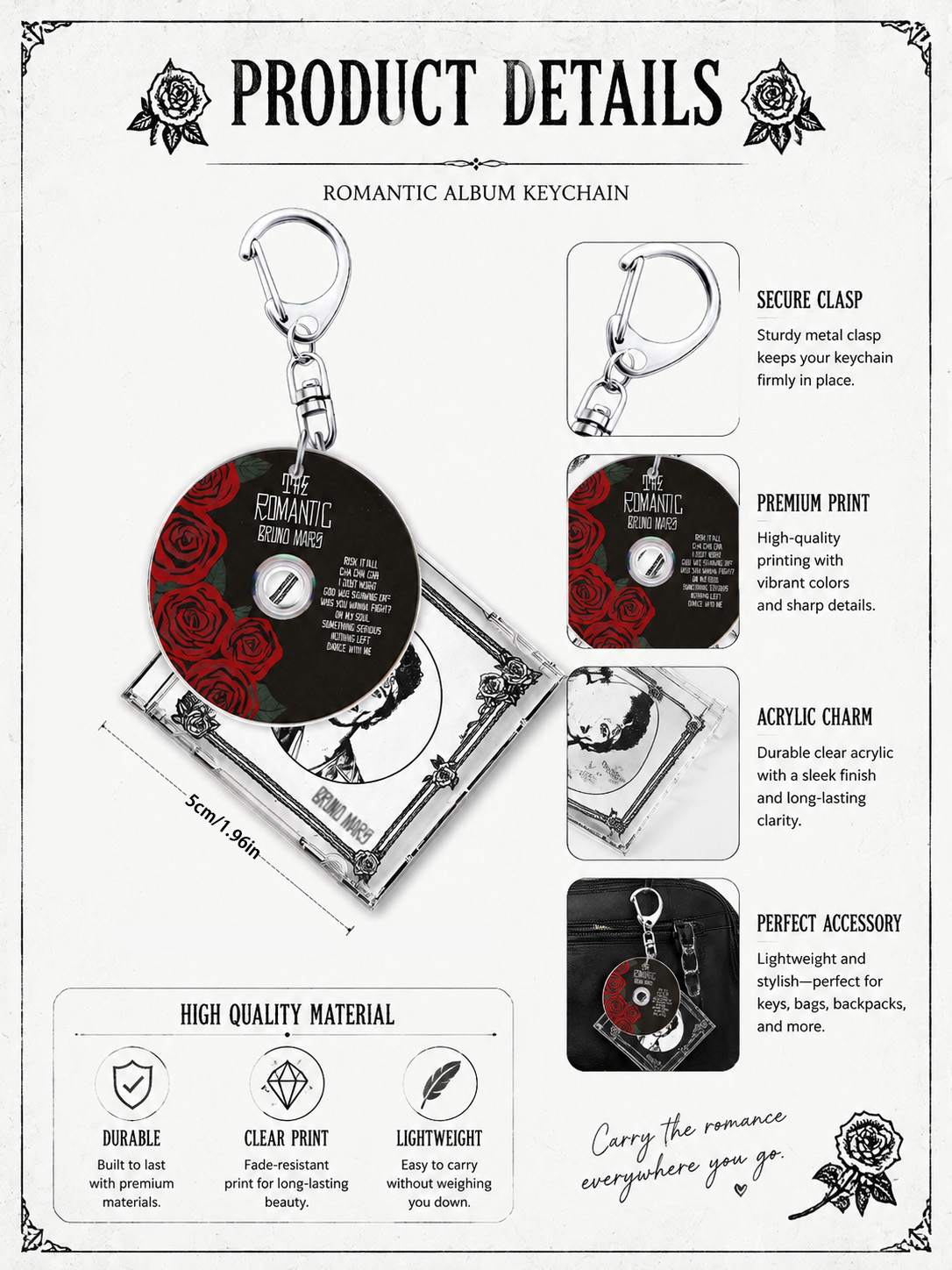 Bruno Keychain，The Romantic，Ma - огляд і ціна Carabiner Keychain